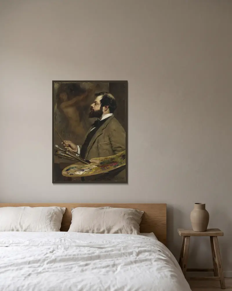 The Artist Ernst Josephson av Axel Borg inramad på en vägg