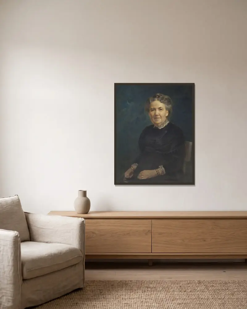 Sofia Lovisa Gumælius, 1840-1915, managing director, businesswoman av Axel Jungstedt inramad på en vägg