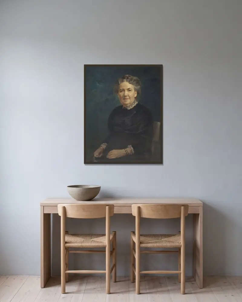 Sofia Lovisa Gumælius, 1840-1915, managing director, businesswoman av Axel Jungstedt inramad på en vägg