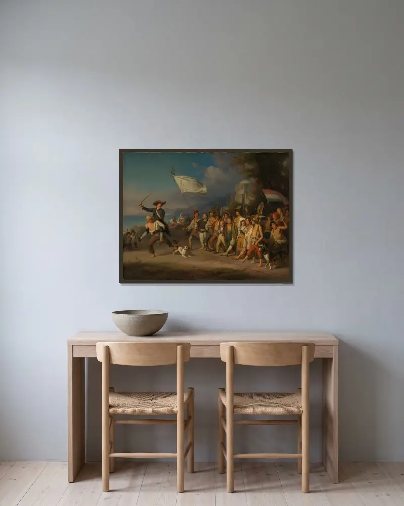 Barnens skyddsvakt av Johann Baptist Kirner inramad på en vägg