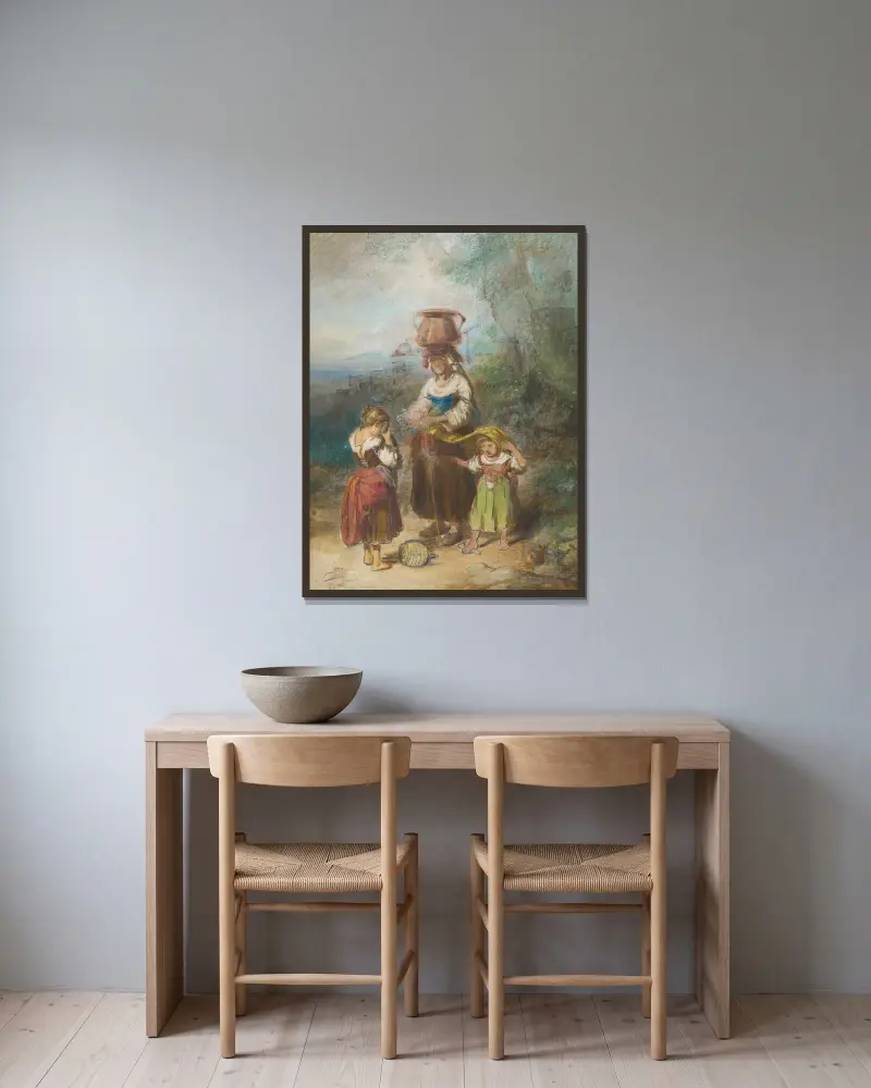 Rozbitý džbán, Johann Baptist Kirner v rámu na stěně