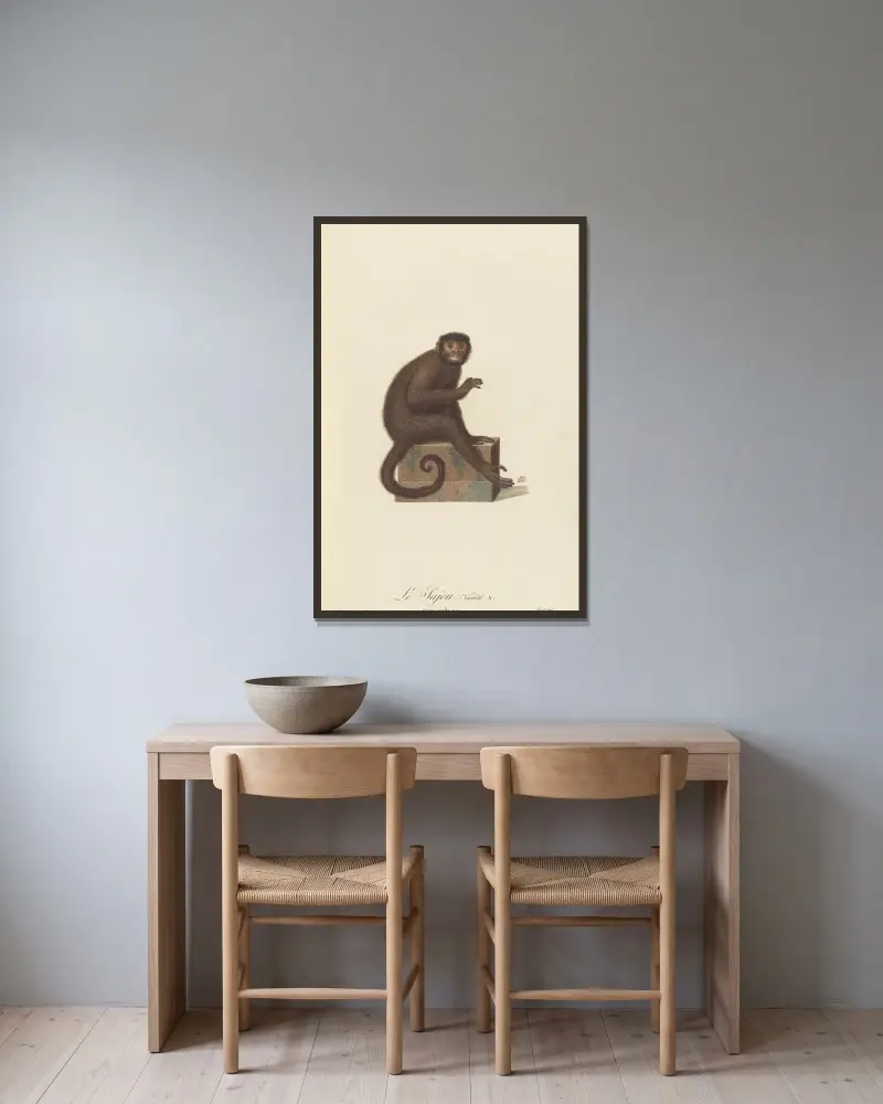 Le Sajou variété a von Jean-Baptiste Audebert gerahmt an einer Wand