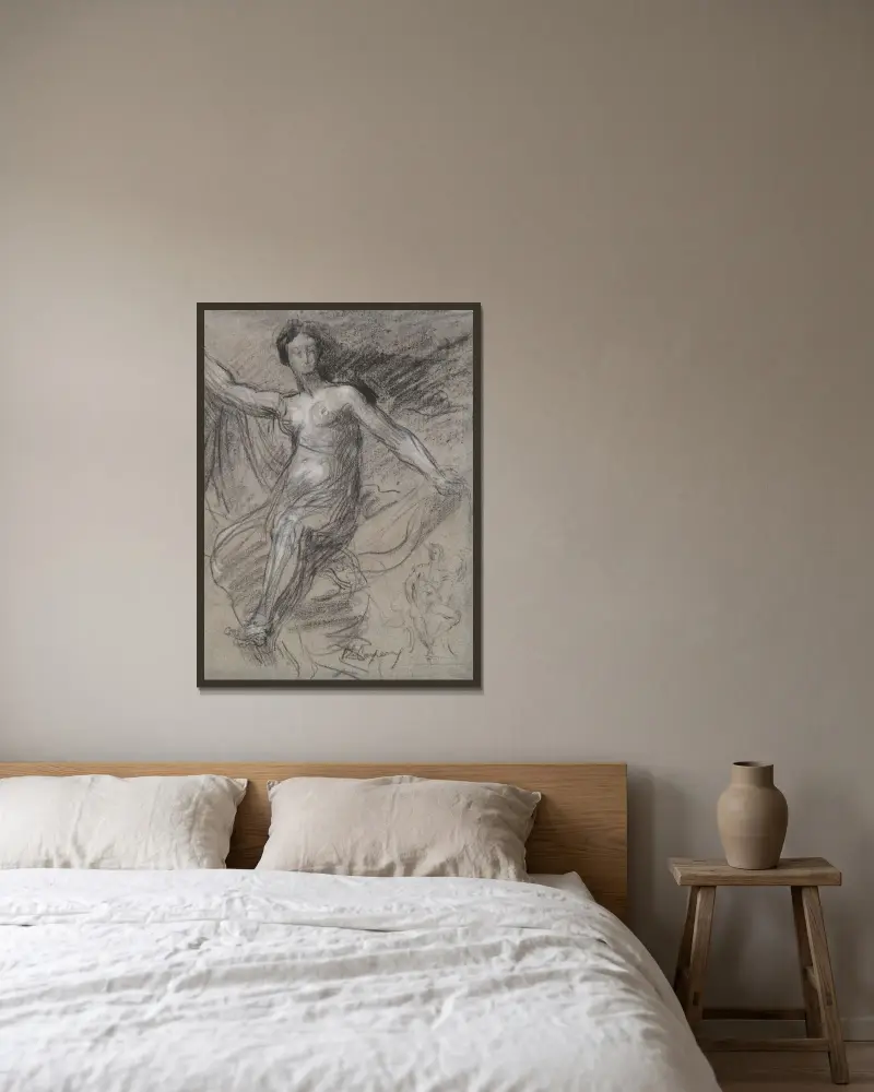 Allegorie Frankreichs (La France sous les traits d’une nymphe) von Jean-Baptiste Carpeaux gerahmt an einer Wand