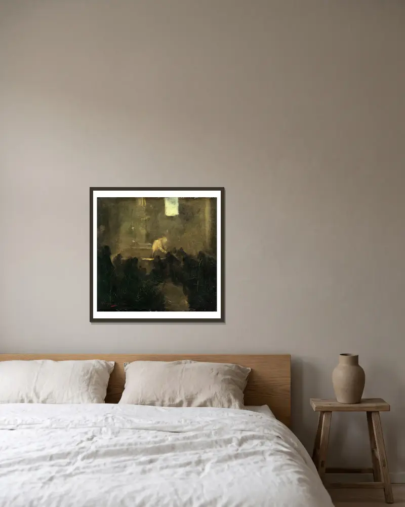 Die Kommunion von Jean-Baptiste Carpeaux gerahmt an einer Wand