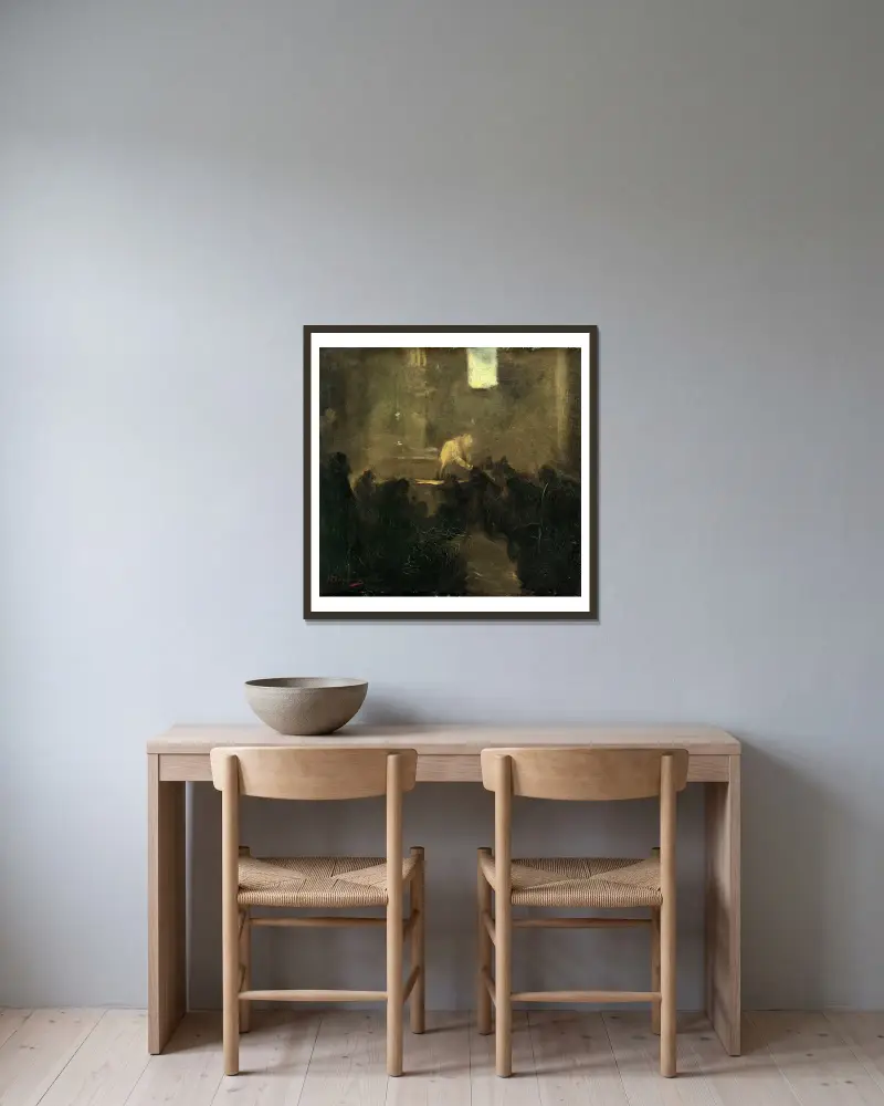 Die Kommunion von Jean-Baptiste Carpeaux gerahmt an einer Wand