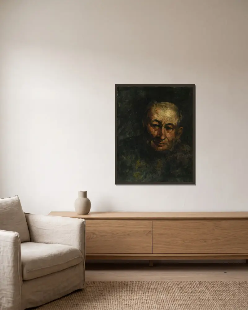Porträtt av doktor Batailhé av Jean-Baptiste Carpeaux inramad på en vägg