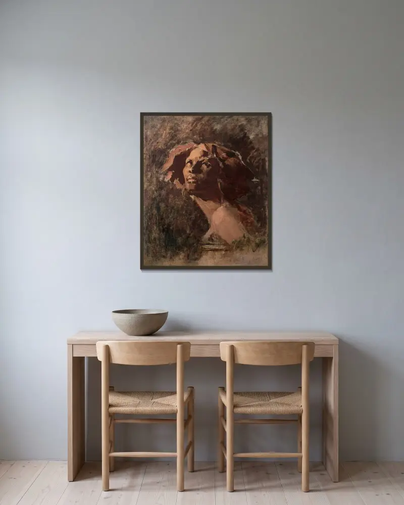 Varför födas som slav av Jean-Baptiste Carpeaux inramad på en vägg
