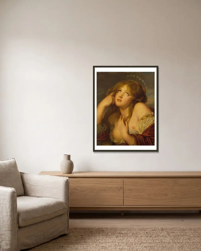 Ariadne von Jean-Baptiste Greuze gerahmt an einer Wand
