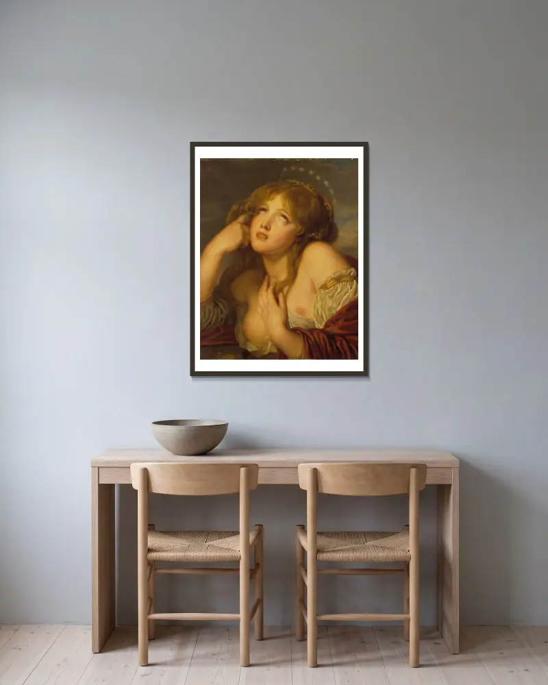 Ariadne von Jean-Baptiste Greuze gerahmt an einer Wand