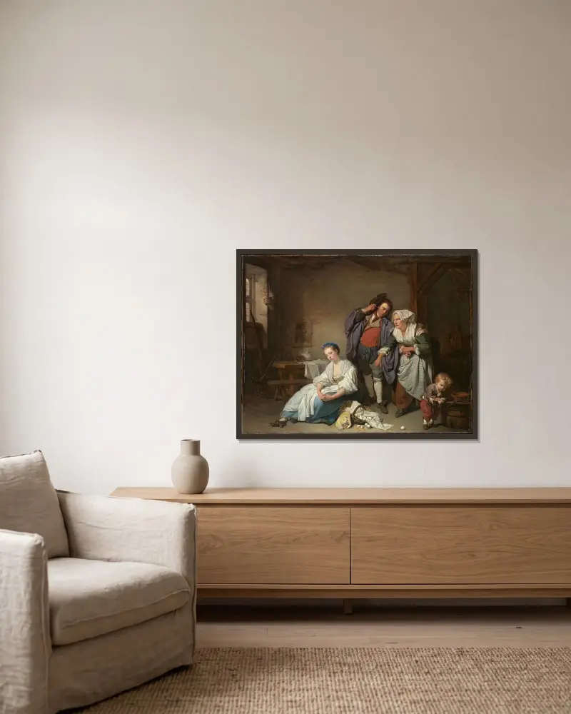 Krossade ägg av Jean-Baptiste Greuze inramad på en vägg