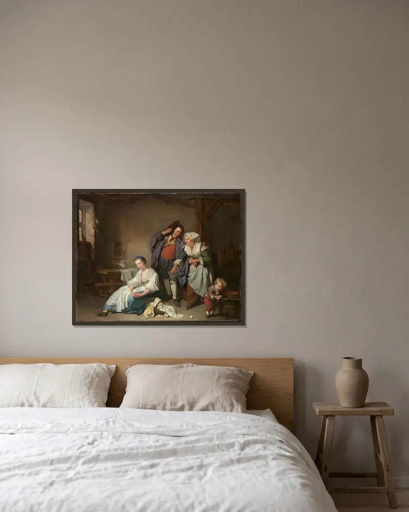 Krossade ägg av Jean-Baptiste Greuze inramad på en vägg