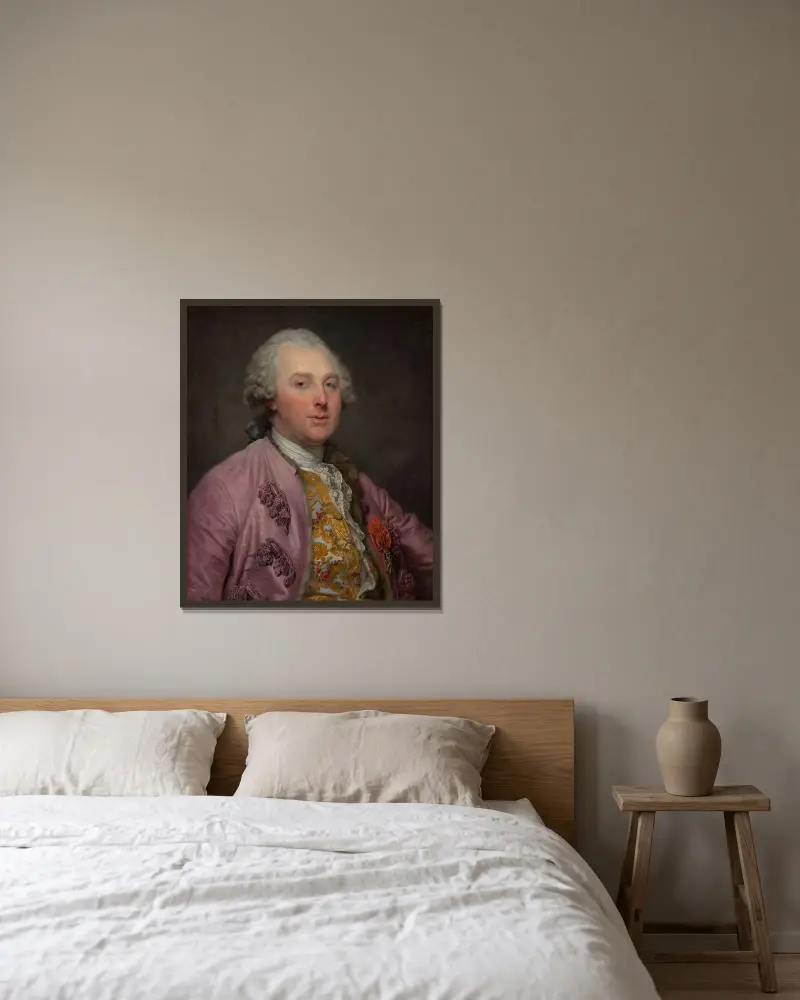 Charles Claude de Flahaut (1730–1809), greve d’Angiviller av Jean-Baptiste Greuze inramad på en vägg