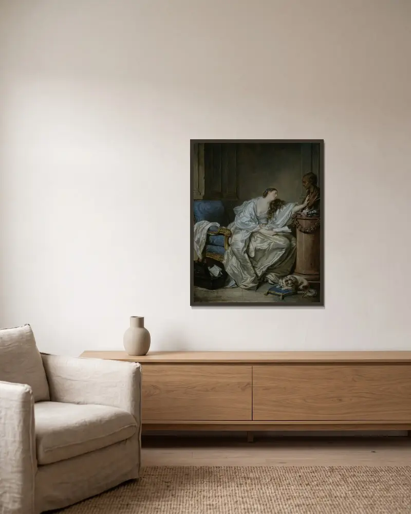 Öm minnesbild av Jean-Baptiste Greuze inramad på en vägg