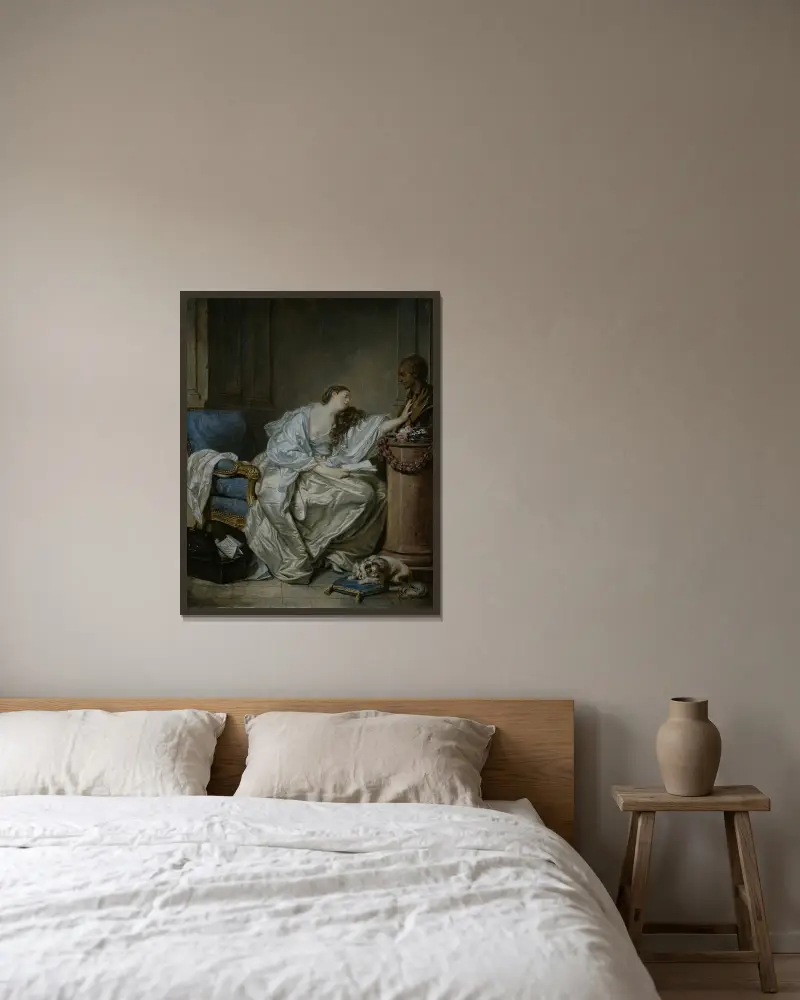 Öm minnesbild av Jean-Baptiste Greuze inramad på en vägg
