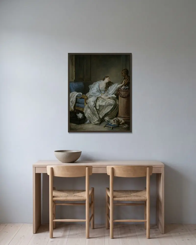 Öm minnesbild av Jean-Baptiste Greuze inramad på en vägg