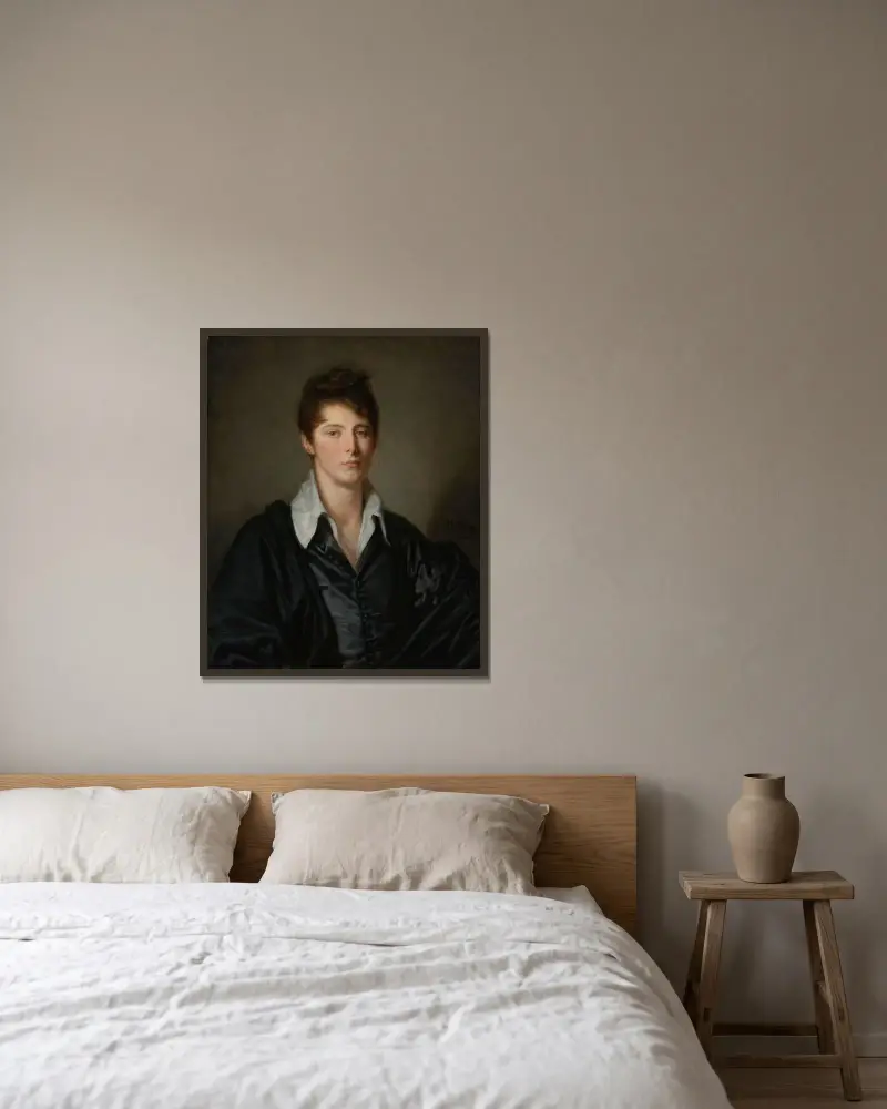 Porträtt av Florentius Josephus van Ertborn av Jean-Baptiste Greuze inramad på en vägg