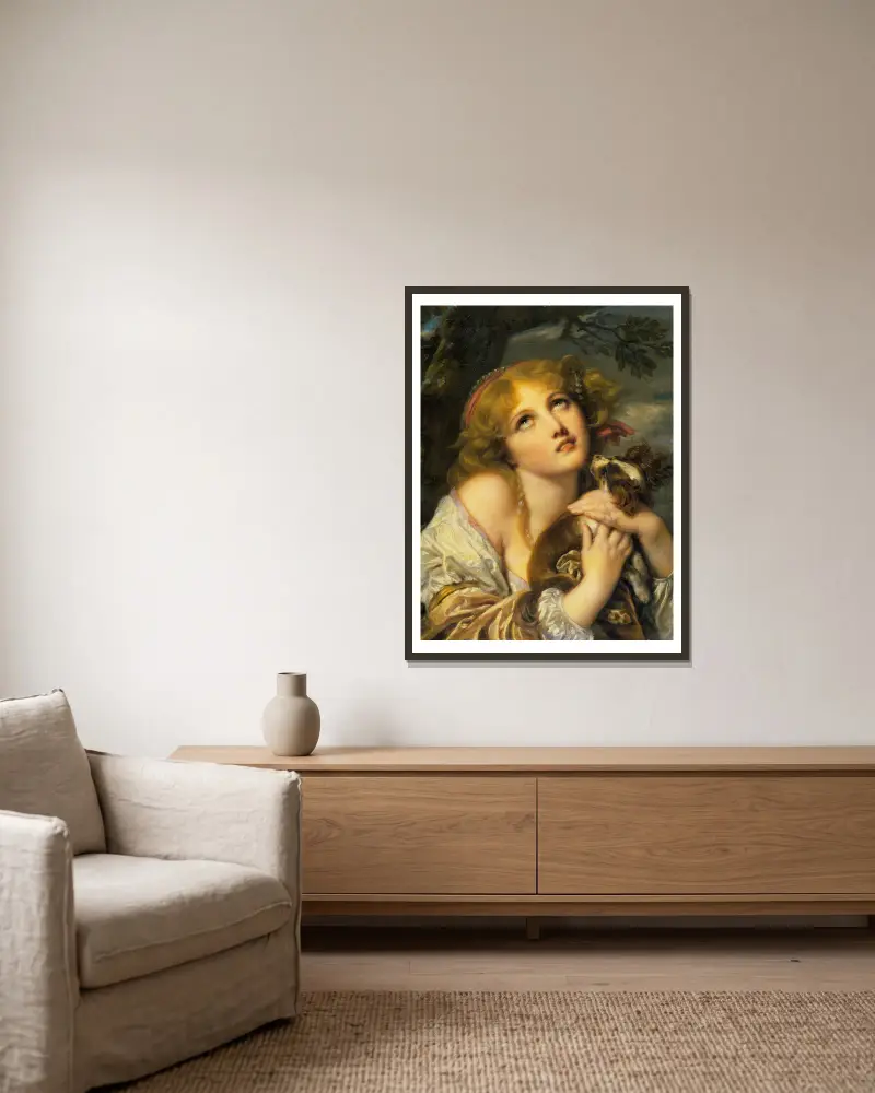 Das Andenken von Jean-Baptiste Greuze gerahmt an einer Wand