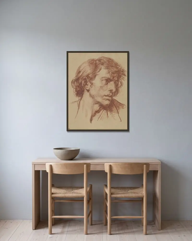Den otacksamme sonen av Jean-Baptiste Greuze inramad på en vägg