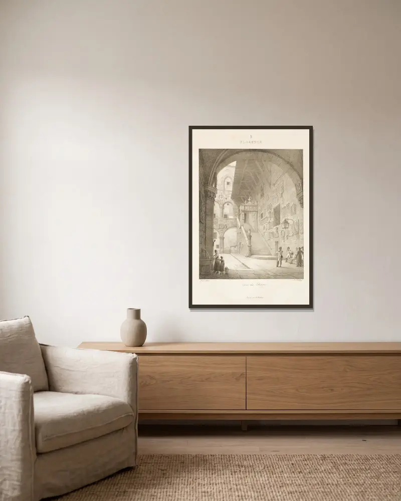 Florenz, 1833 – Nr. 1 von Jean-Baptiste Isabey gerahmt an einer Wand