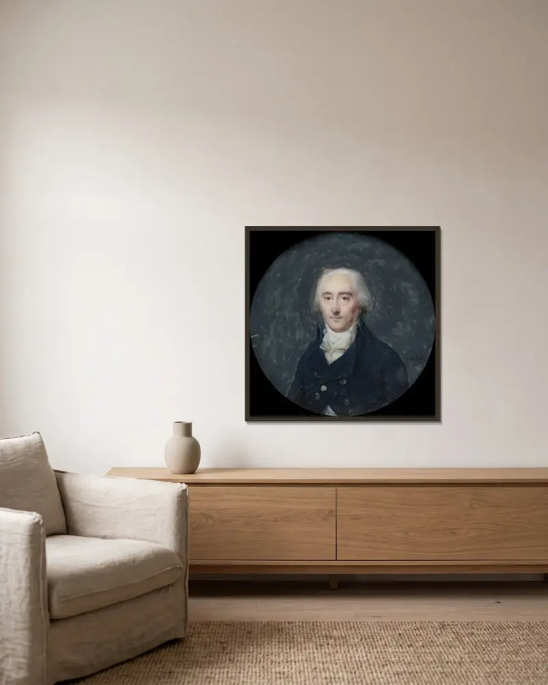 Portrait of a Man av Jean-Baptiste Isabey inramad på en vägg