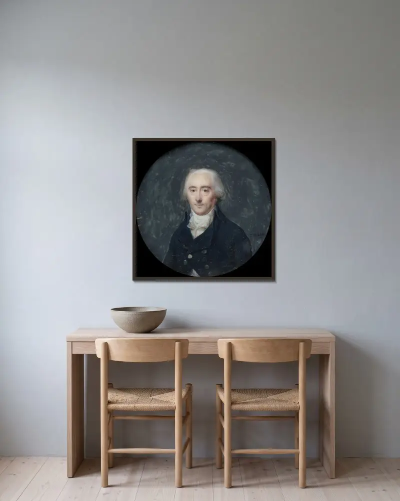 Portrait of a Man av Jean-Baptiste Isabey inramad på en vägg
