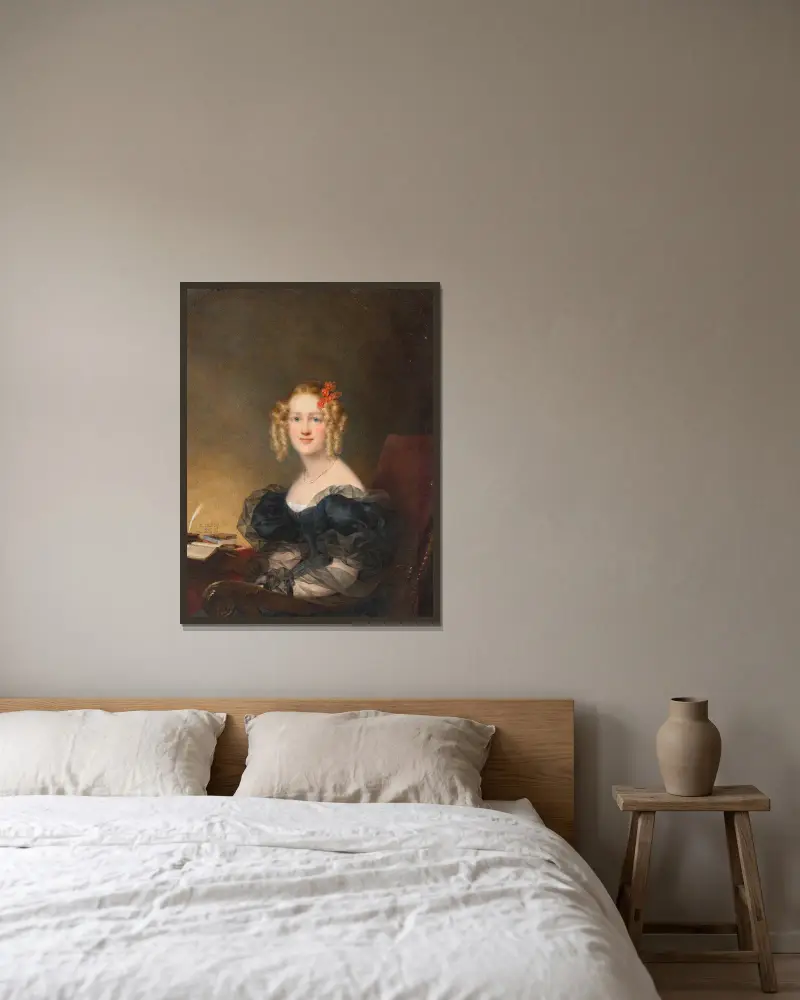 Portrait of a Woman av Jean-Baptiste Isabey inramad på en vägg