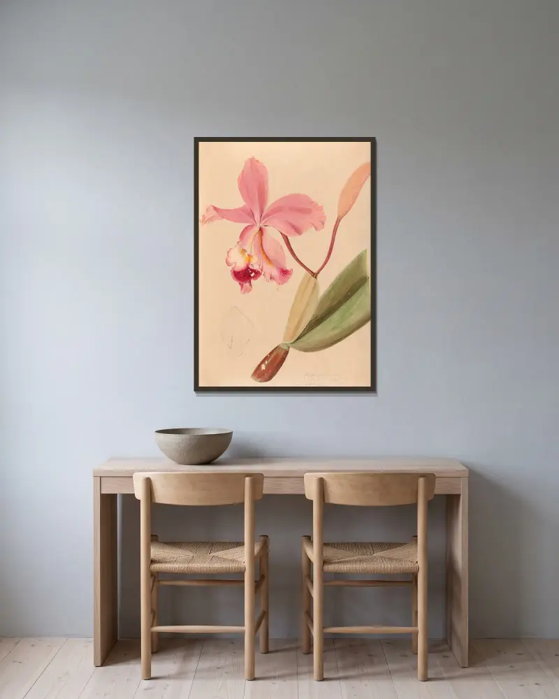 Iconographie des orchidées du Brésil Pl.48 av João Barbosa Rodrigues inramad på en vägg