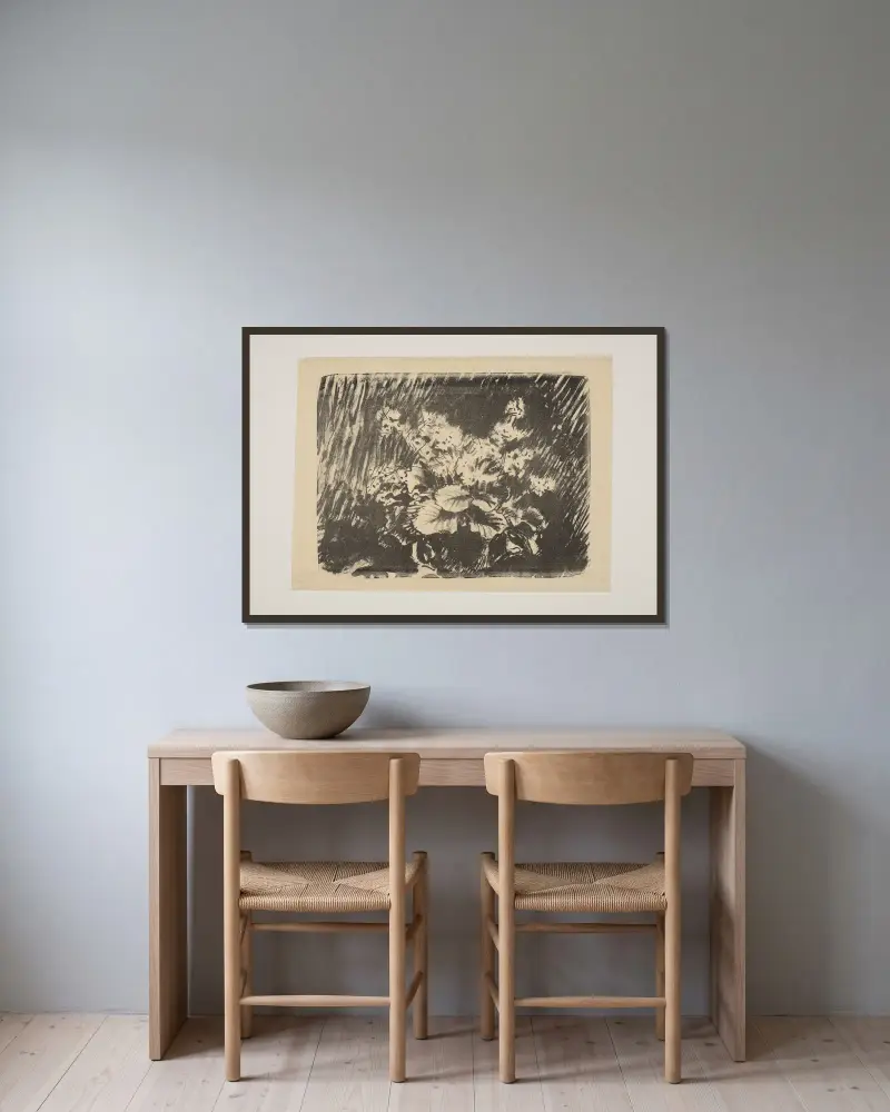 Blumen von Edmund Bartłomiejczyk gerahmt an einer Wand