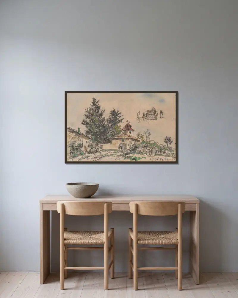 À la Côte-Saint-André av Johan Barthold Jongkind inramad på en vägg