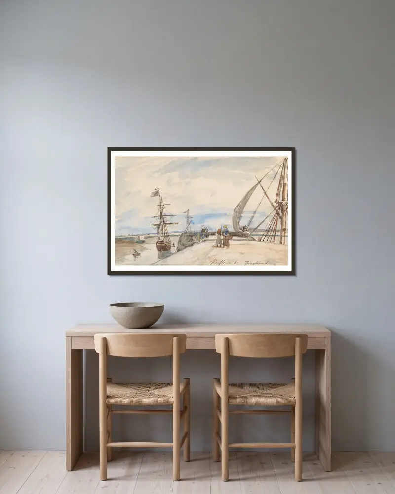 Přístaviště v Honfleuru, Johan Barthold Jongkind v rámu na stěně
