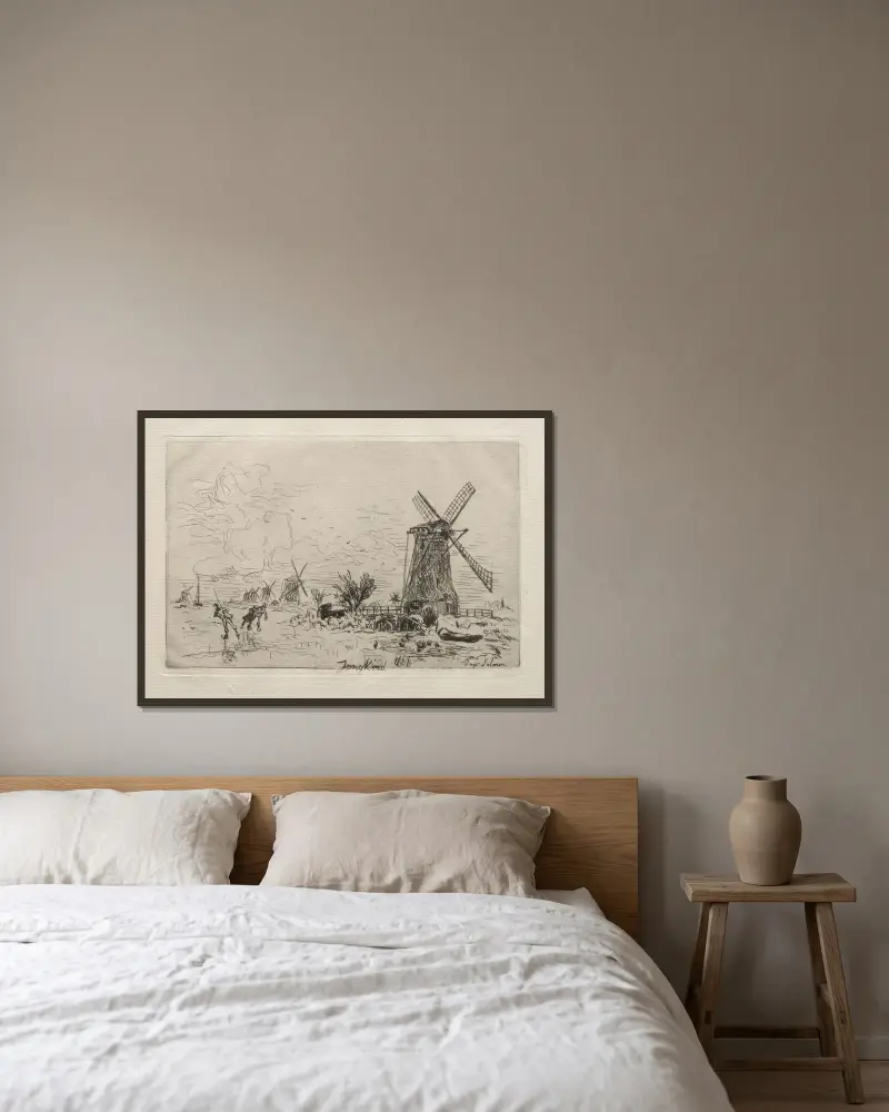 Batavia av Johan Barthold Jongkind inramad på en vägg