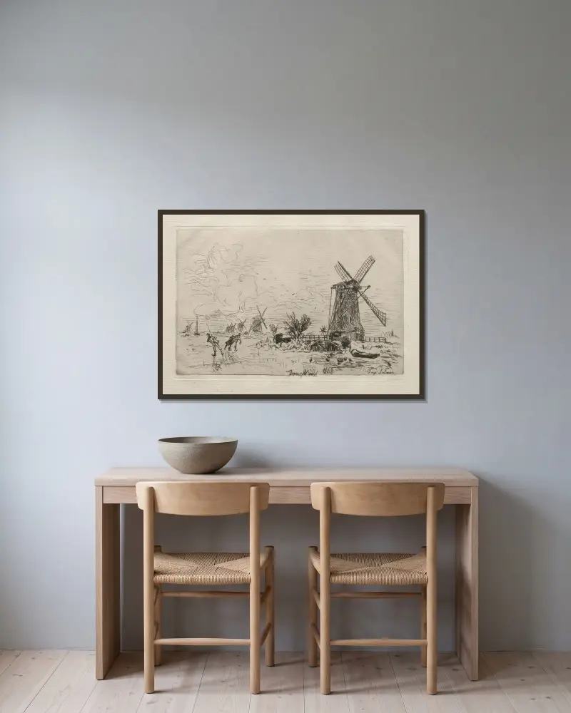 Batavia av Johan Barthold Jongkind inramad på en vägg