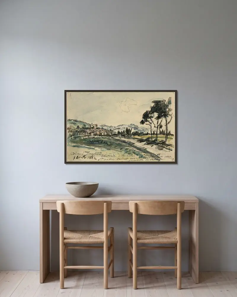Chateau, Cote Saint Andre av Johan Barthold Jongkind inramad på en vägg