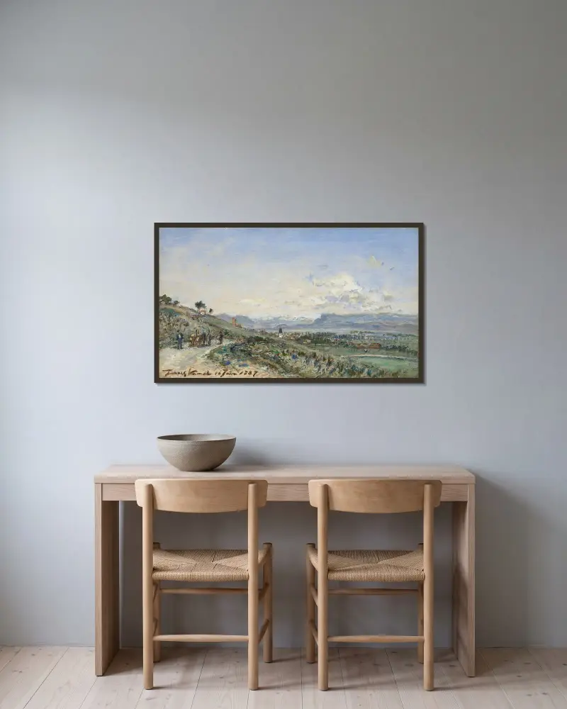 Stora vägen mellan Lyon och Grenoble av Johan Barthold Jongkind inramad på en vägg