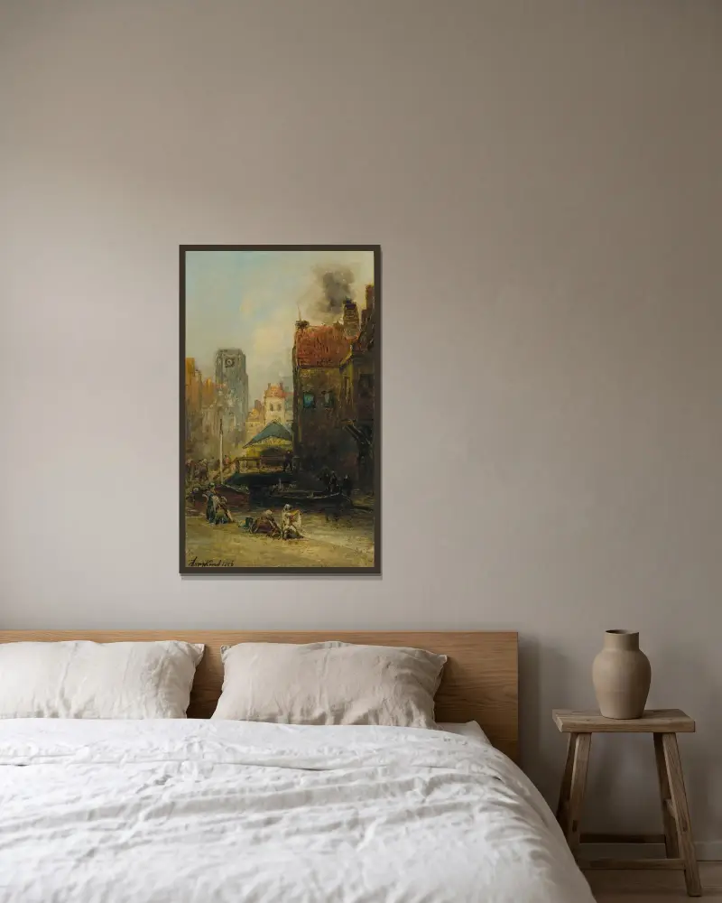 Haagse Veere, Rotterdam av Johan Barthold Jongkind inramad på en vägg