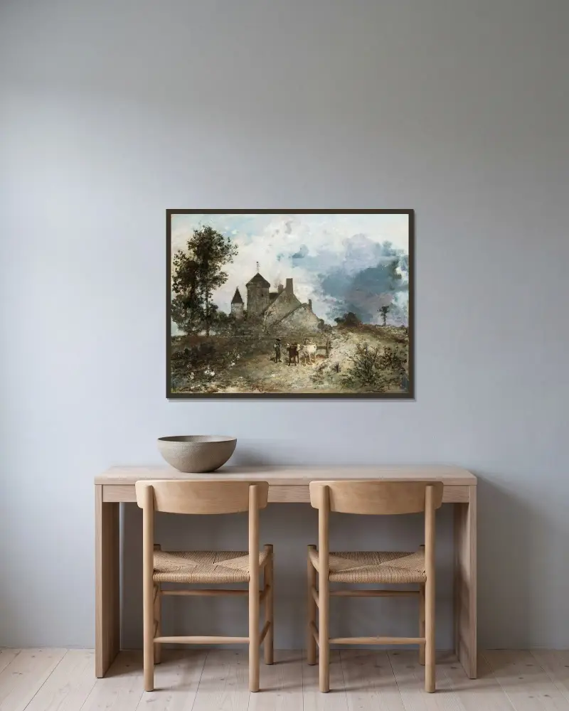 Le Chautay (Nièvre) av Johan Barthold Jongkind inramad på en vägg