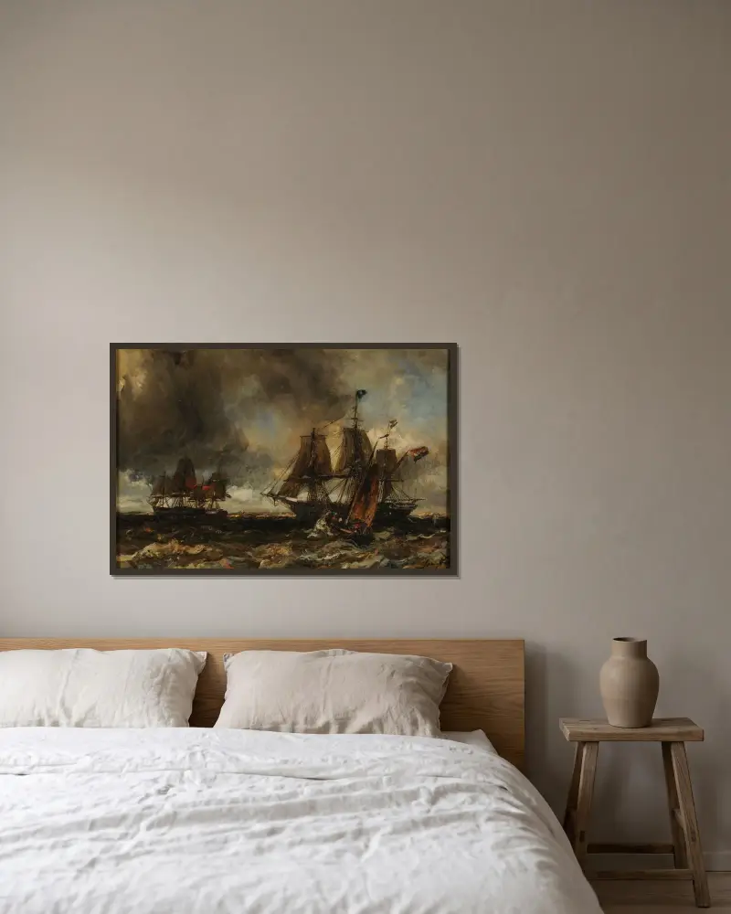 Le Grain av Johan Barthold Jongkind inramad på en vägg