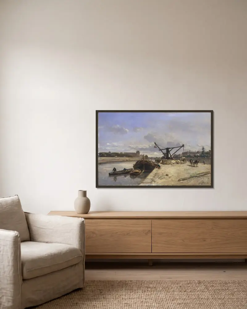 Vy från Quai d'Orsay av Johan Barthold Jongkind inramad på en vägg
