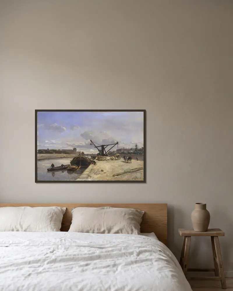 Vy från Quai d'Orsay av Johan Barthold Jongkind inramad på en vägg