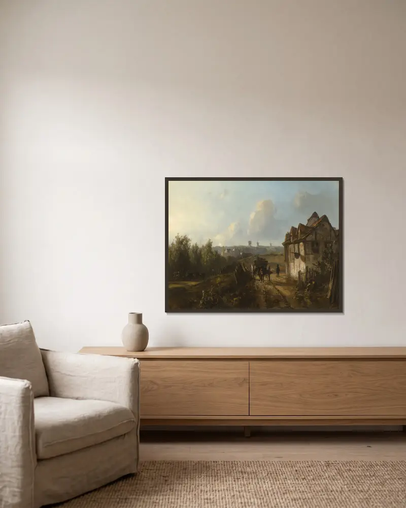 Blick auf Montmartre von Johan Barthold Jongkind gerahmt an einer Wand