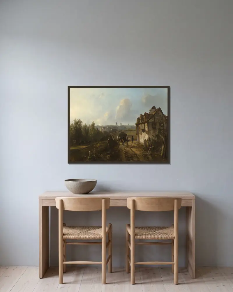 Blick auf Montmartre von Johan Barthold Jongkind gerahmt an einer Wand