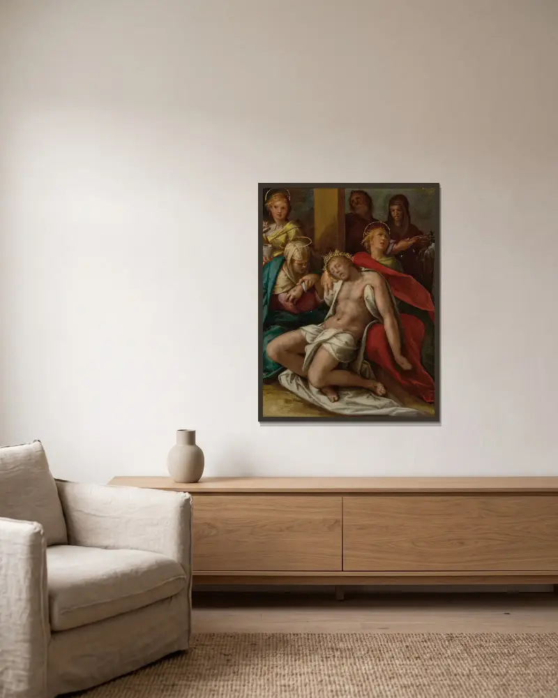 Snímání z kříže, Bartholomaeus Spranger v rámu na stěně
