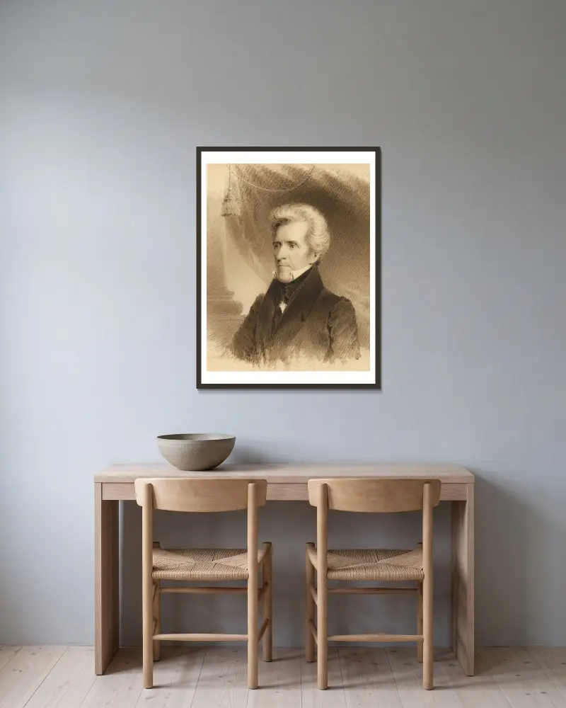 Andrew Jackson, James Barton Longacre w ramie na ścianie