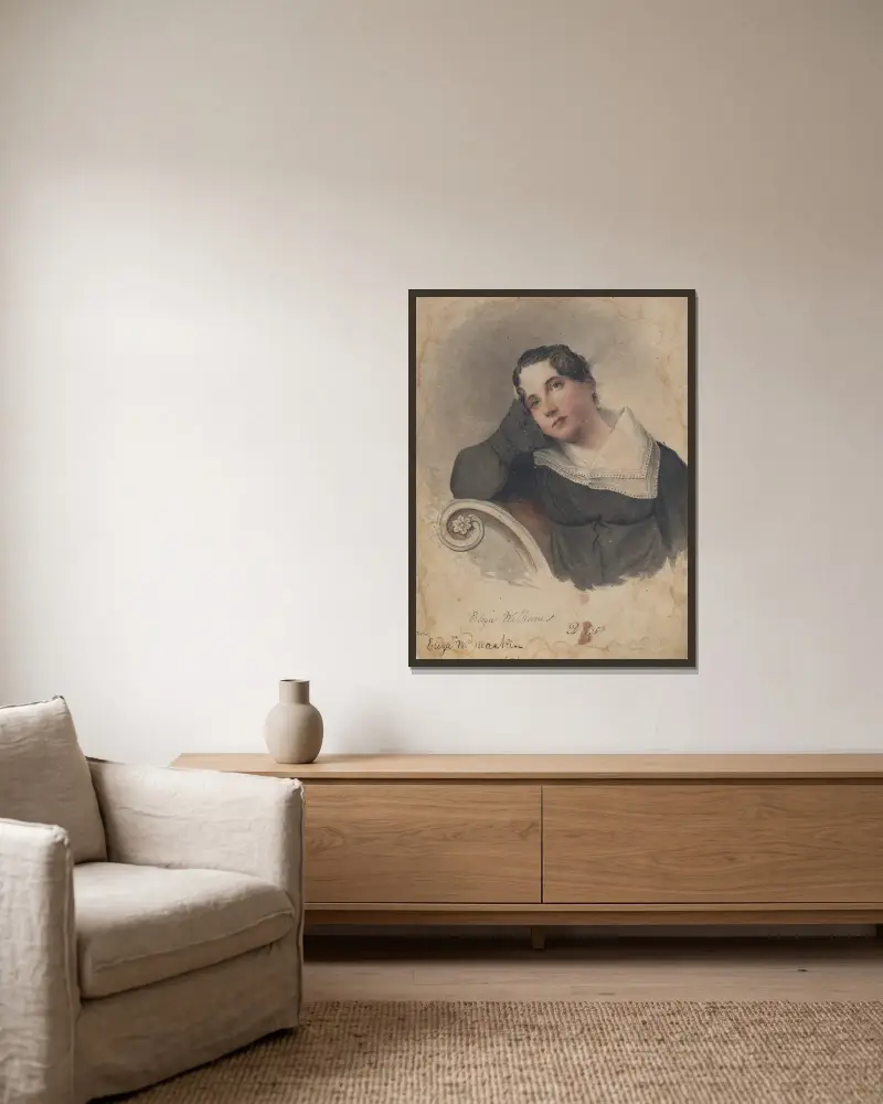 Eliza Williams von James Barton Longacre gerahmt an einer Wand