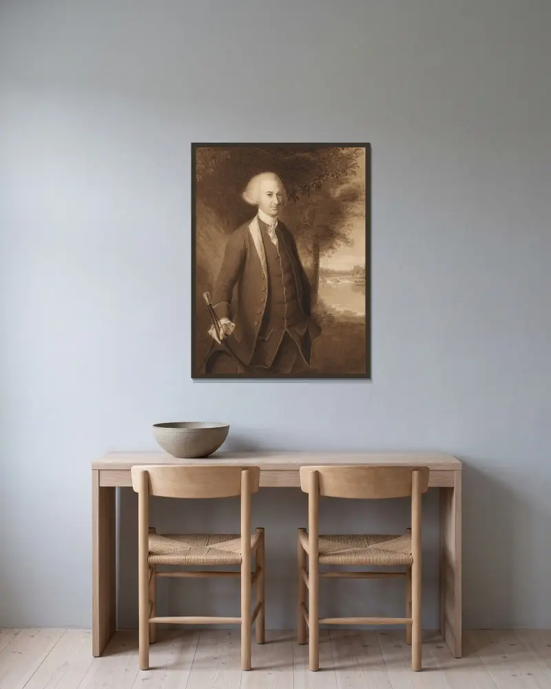 John Dickinson von James Barton Longacre gerahmt an einer Wand