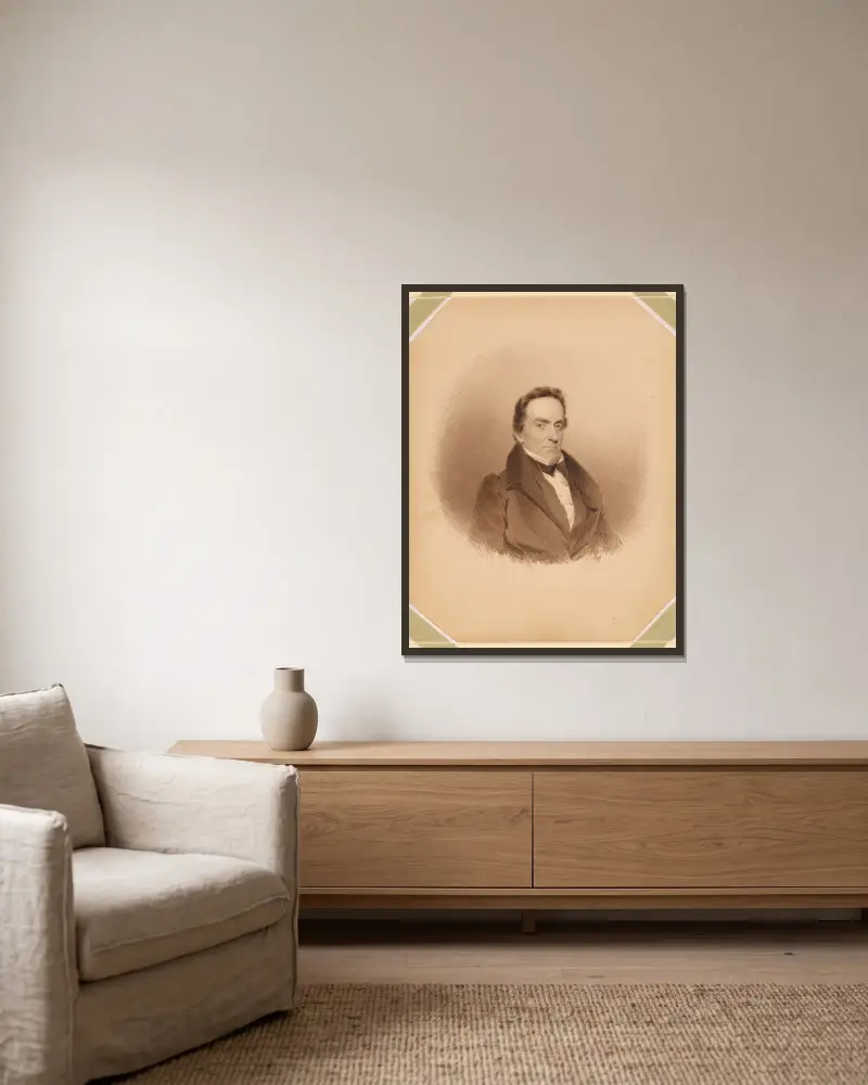 Lewis Cass von James Barton Longacre gerahmt an einer Wand