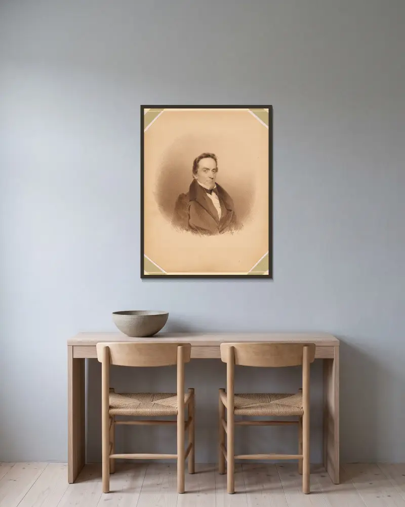 Lewis Cass von James Barton Longacre gerahmt an einer Wand