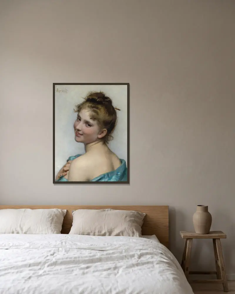 Eine junge Schönheit von Léon-Jean-Basile Perrault gerahmt an einer Wand