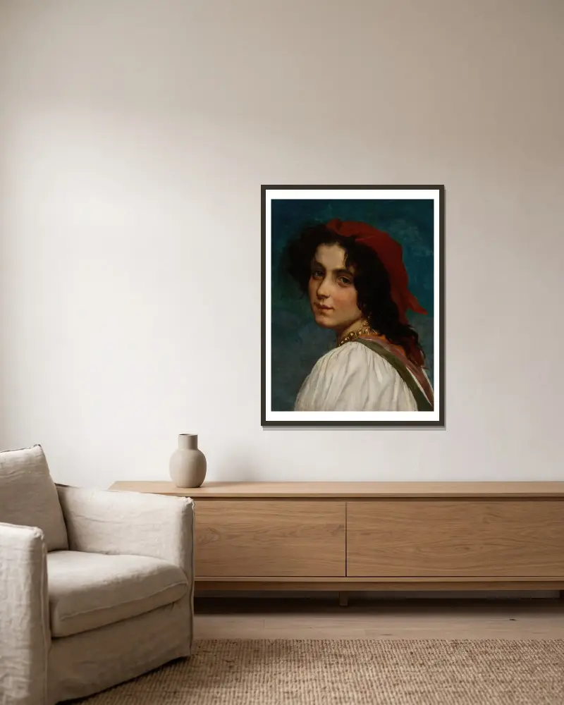 Junge Frau, 1872 von Léon-Jean-Basile Perrault gerahmt an einer Wand
