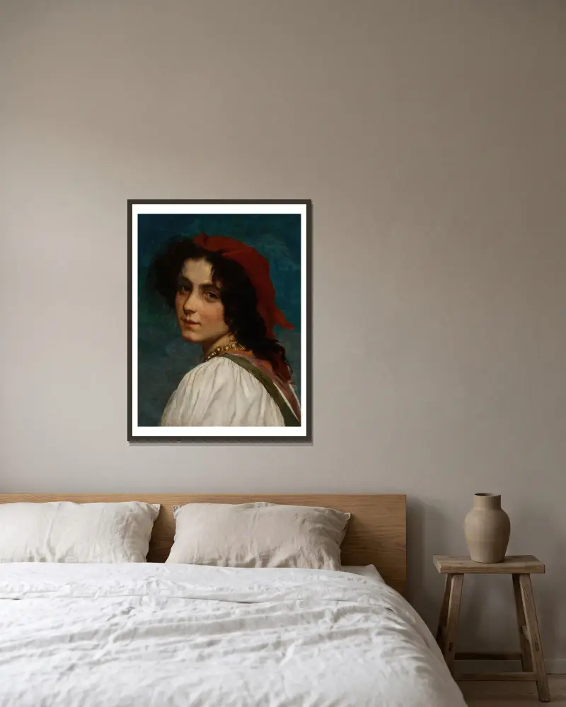 Junge Frau, 1872 von Léon-Jean-Basile Perrault gerahmt an einer Wand